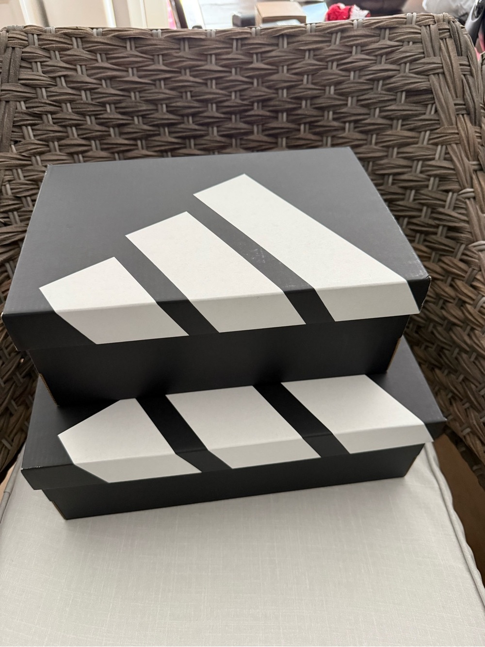 adidas Black and White Logo Sneaker Boxes - Set of 2